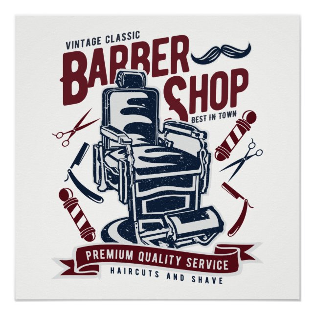 Vintage Barber Shop Poster (Front)