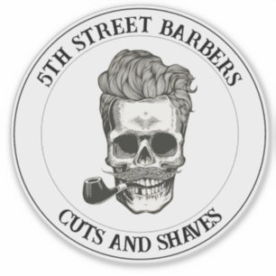 Vintage Barber Skull Logo Customisable