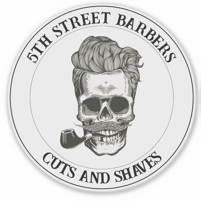 Vintage Barber Skull Logo Customisable (Front)