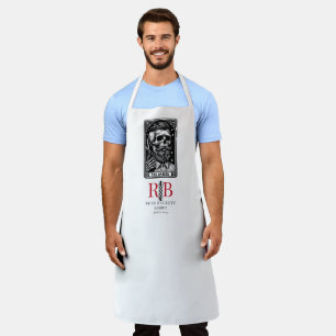 Vintage Barber Tarot Logo Monogram Apron