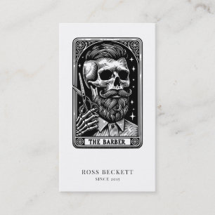 Vintage Barber Tarot Logo Monogram Business Card