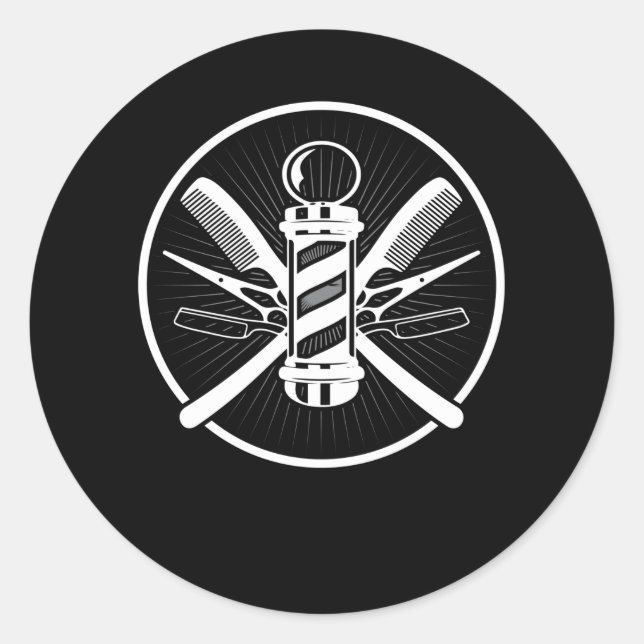 Vintage Barbers Tools Classic Round Sticker (Front)