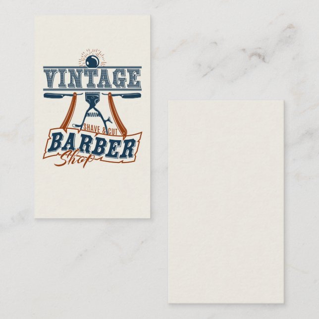 Vintage Barbershop Business Card (Front/Back)