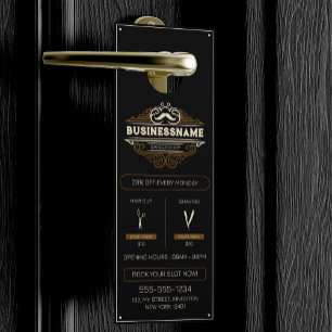 Vintage Barbershop Hair Cut Shaving Hair Stylist Door Hanger