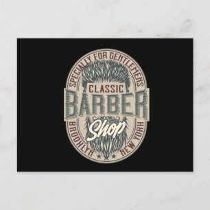 VIntage Barbershop Logo Postcard