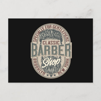 VIntage Barbershop Logo Postcard