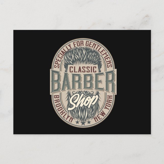 VIntage Barbershop Logo Postcard (Front)