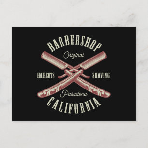 Vintage Barbershop logo  Postcard
