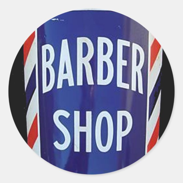 Vintage barbershop sign classic round sticker (Front)