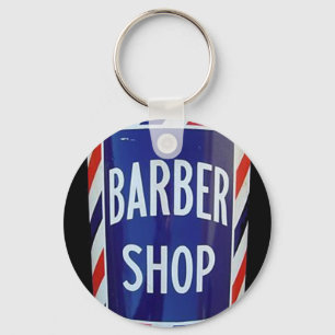 Vintage barbershop sign key ring