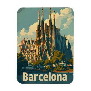 Vintage Barcelona Sagrada Familia Magnet