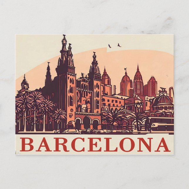 Vintage Barcelona Spain Postcard (Front)
