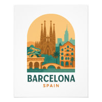 Vintage Barcelona Spain Travel Sagrada Familia