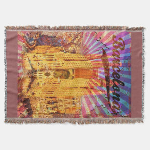 Vintage Barcelona Throw Blanket