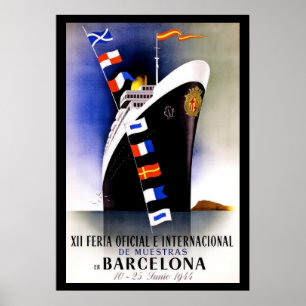 Vintage Barcelona Travel Poster