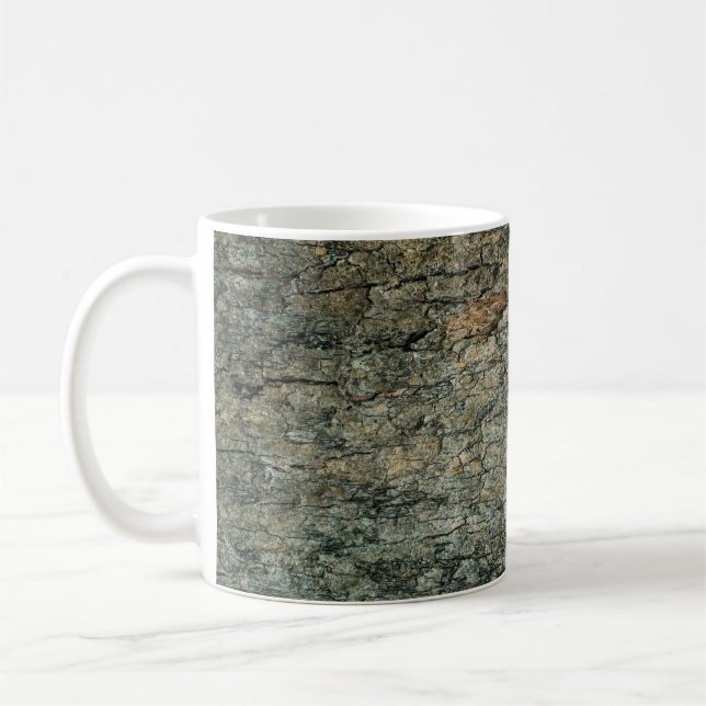 Vintage bark wood backgroundabstract, graphic deco coffee mug (Left)