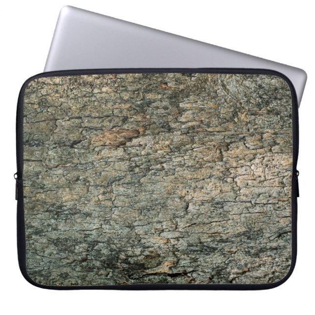 Vintage bark wood backgroundabstract, graphic deco laptop sleeve (Front)