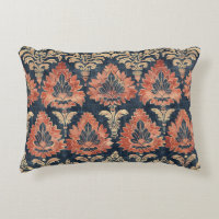 Vintage Barkcloth Textile on Blue Background