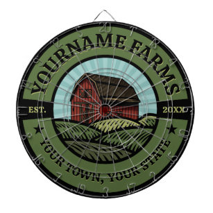 Vintage Barn ADD NAME Country Farm Crops Farmer Dartboard
