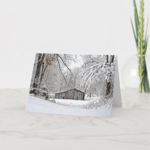 Vintage Barn in Fresh Snow - Rural Tennessee Card