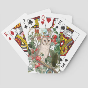 Vintage Barn Owl & Botanical Garden Playing Cards