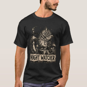 Vintage Barn Owl Night Watcher Forest T-Shirt