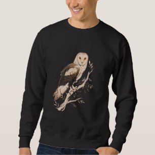Vintage Barn Owl Tree Forest Nature Night Birdwatc Sweatshirt
