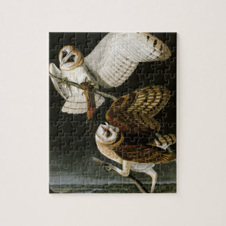 Vintage Barn Owls Illustratation (Audubon) Jigsaw Puzzle