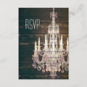 Vintage Barn Wood Chandelier Wedding RSVP response