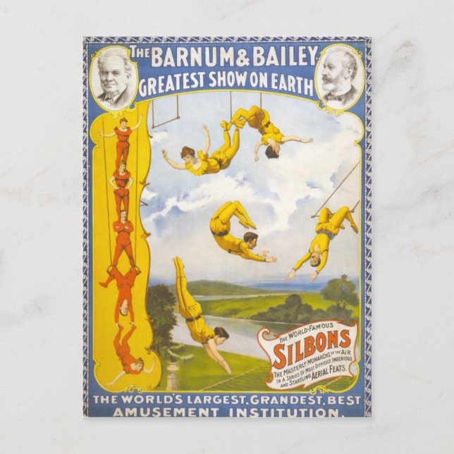 Vintage Barnum and Bailey Circus Postcard (Front)