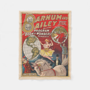 Vintage Barnum And Bailey Program Cover Fleece Blanket