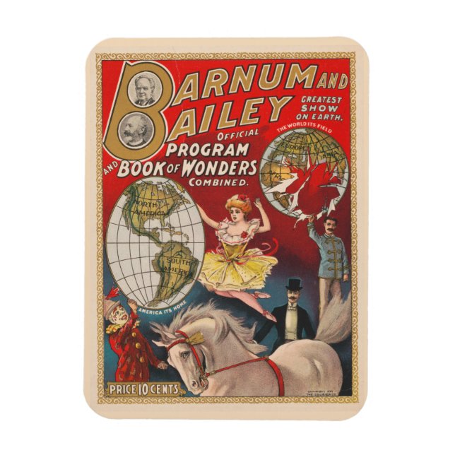Vintage Barnum And Bailey Program Cover Magnet (Vertical)