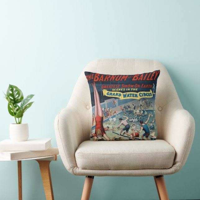 Vintage Barnum & Bailey Circus Poster Cushion (Chair)