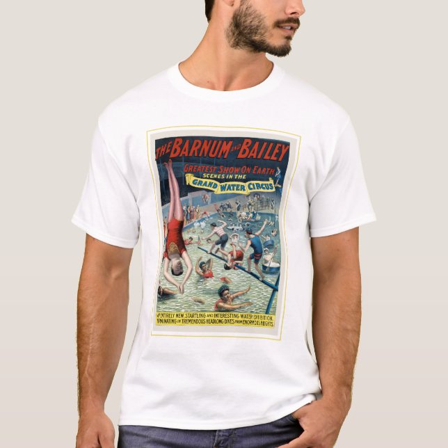 Vintage Barnum & Bailey Circus Poster T-Shirt (Front)