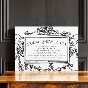 Vintage Baroque Bridal Shower Tea Invitation