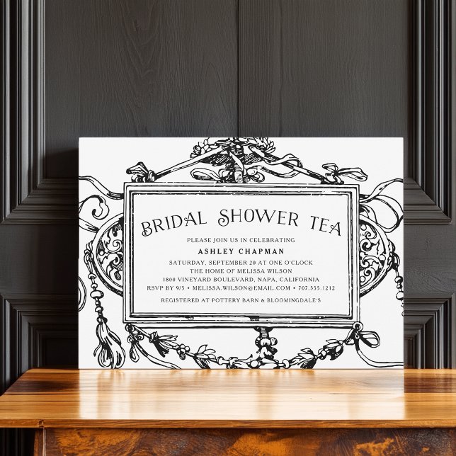 Vintage Baroque Bridal Shower Tea Invitation (Creator Uploaded)