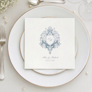 Vintage Baroque Crest Chic Wedding Napkin