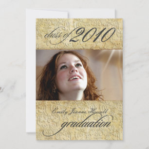 Vintage Baroque Damask Graduation Invitation