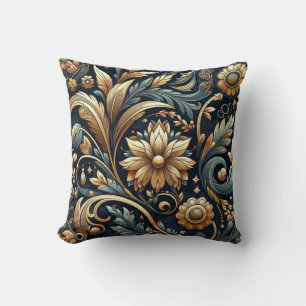 Vintage Baroque Elegance: Regal Floral Renaissance Cushion