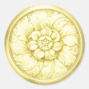Vintage Baroque Embossed Look Seal Lemon