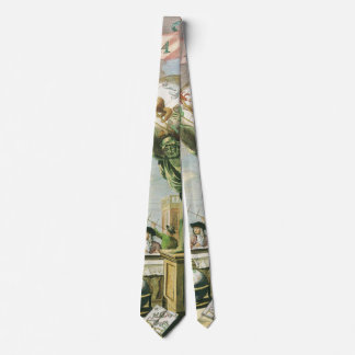 Vintage Baroque Era Atlas Frontispiece World Globe Tie