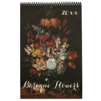 Vintage Baroque Fine Art, Still Life Flowers Calendar