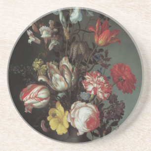 Vintage Baroque Flowers by Balthasar van der Ast Coaster