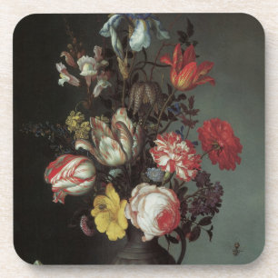 Vintage Baroque Flowers by Balthasar van der Ast Coaster
