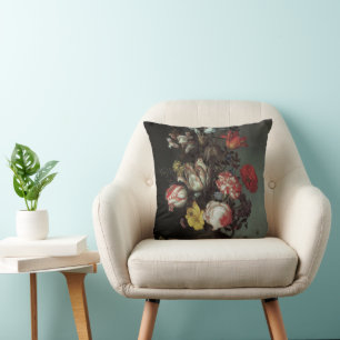 Vintage Baroque Flowers by Balthasar van der Ast Cushion