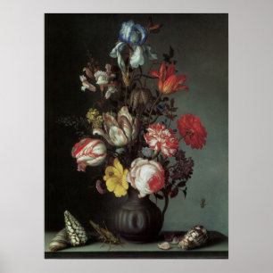 Vintage Baroque Flowers by Balthasar van der Ast Poster