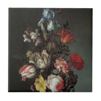 Vintage Baroque Flowers by Balthasar van der Ast Tile