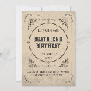 Vintage baroque gothic  invitation