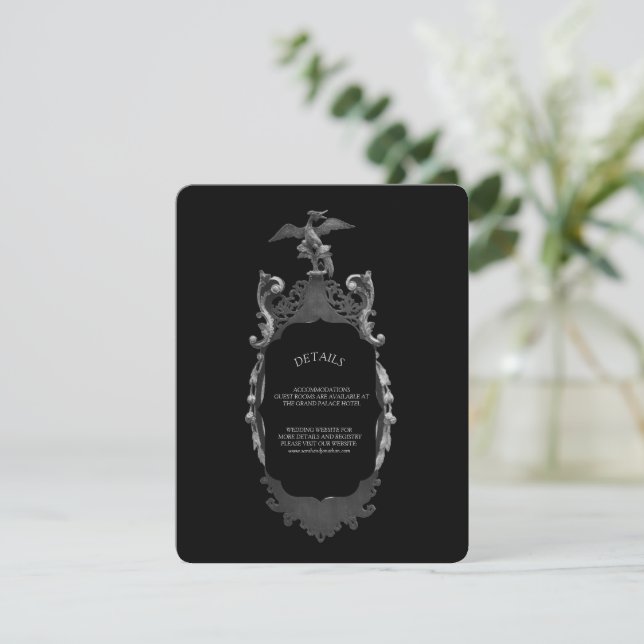 Vintage Baroque Mirror Wedding Enclosure Card (Standing Front)