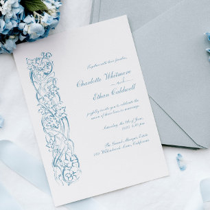 Vintage Baroque Ornament Border Elegant Wedding Invitation
